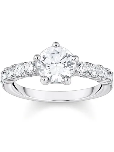 THOMAS SABO Fingerring Silver Solitaire White XL in silber von THOMAS SABO