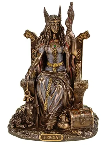 Veronese 708-7432 Germanische Göttin Frigga Frau Odins Thron Frigg Odin bronziert Figur