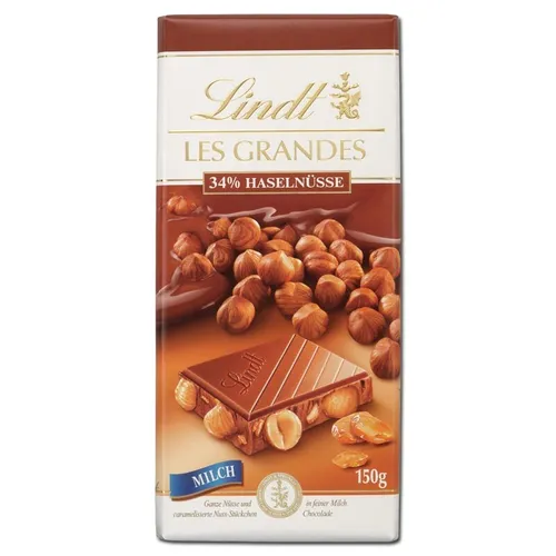 Lindt Les Grandes Noisette Lait, Schokolade, 150g Tafel 34,27€/1kg