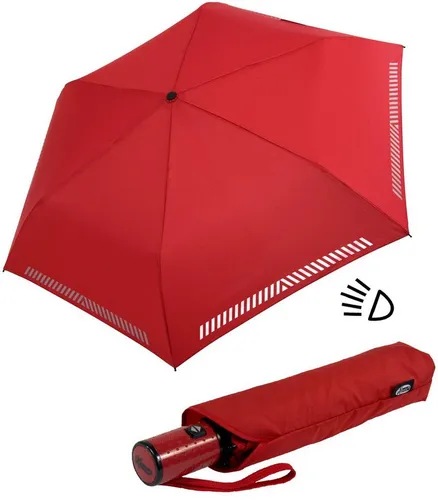 iX-brella Taschenregenschirm mit Auf-Zu-Automatik in rot von iX-brella