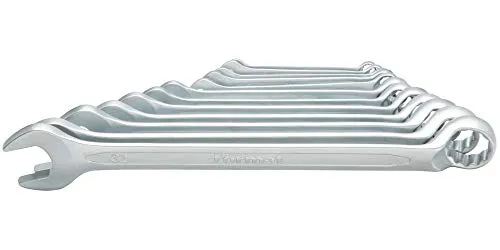 Ringmaulschlüssel-Satz DIN 3113B 10-32mm 12-teilig - Werkzeug-Sets für müheloses Lösen und Festziehen von Schrauben, gefertigt aus robustem Chrom-Vanadium-Stahl mit 10 Grad gekröpfter Ringseite für schwer zugängliche Stellen.