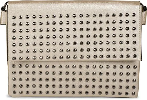 styleBREAKER Clutch mit Nieten - Goldene Abendtasche für Damen - Damen-Clutch mit auffälligen Spitznieten und verstellbarem Schultergurt. Ideal für besondere Anlässe, Maße: ca. 29 x 2,5 x 22 cm, mit mehreren Fächern für optimale Organisation.