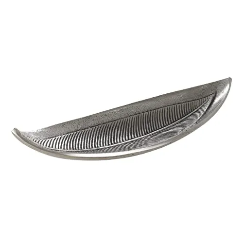EGLO LIVING Dekoschale Forleyet, elegante Schale zum Dekorieren im Blatt-Design, Metallschale aus Aluminium in Nickel-Antik, 38,5 x 14 cm