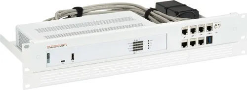 Rackmount.IT RM-SR-T15I Firewall-Rackmontage - Praktische Firewall-Rackmontage RM-SR-T15I in elegantem Weiß. Ideal für eine sichere und platzsparende Installation Ihrer Sophos XGS 108. Robuste Verarbeitung und einfache Montage für den professionellen Einsatz.