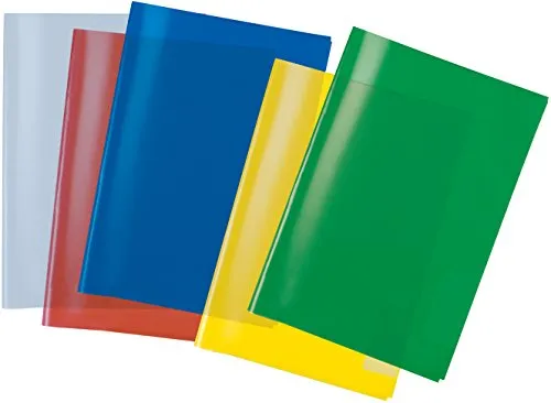 HERMA 19991 Heftumschläge A5 Transparent Sortiment, 10 Stück, Hefthüllen aus strapazierfähiger & abwischbarer Polypropylen-Folie, durchsichtige Heftschoner Set für Schulhefte, farbig