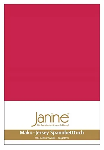 Produktbild Janine Spannbetttuch 5007 Mako Jersey rot 140/200 bis 160/200 cm