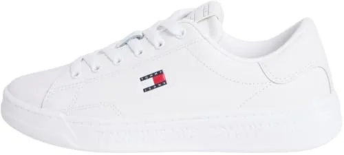 Tommy Jeans Damen Tjw Script Cupsole EN0EN02960 Low-Top, Weiß (Ecru), 40 EU