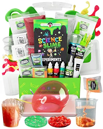 Original Stationery Science of Slime Kit, Lustiger Schleim Experimentierkasten für Kinder für Wissenschaftliche Experimente wie Oobleck und Flummi, Tolle Geschenke für Jungen und Mädchen