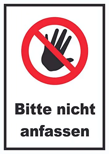 HB-Druck Bitte Nicht anfassen Schild A6 (105x148mm) - Wetterfestes Schild aus 2mm Aluminium-Verbundplatte, ideal für den Innen- und Außenbereich. Leicht zu montieren mit vielseitigen Befestigungsoptionen. Perfekt für klare Hinweise!