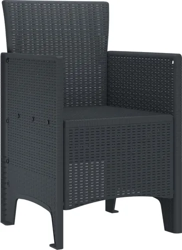 vidaXL Patio-Stuhl Set - Moderne Gartenstühle aus hochwertigem, wetterfestem Poly-Rattan, ideal zum Entspannen im Freien und perfekt für jede Terrasse oder Balkon.
