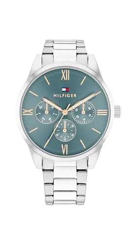 Tommy Hilfiger Damen Multi Zifferblatt Quarz Uhr - 1782745 - Armbanduhren für Damen mit multifunktionalem Uhrwerk, elegantem blauen Zifferblatt und robustem Edelstahlarmband – ideal für jeden Anlass.