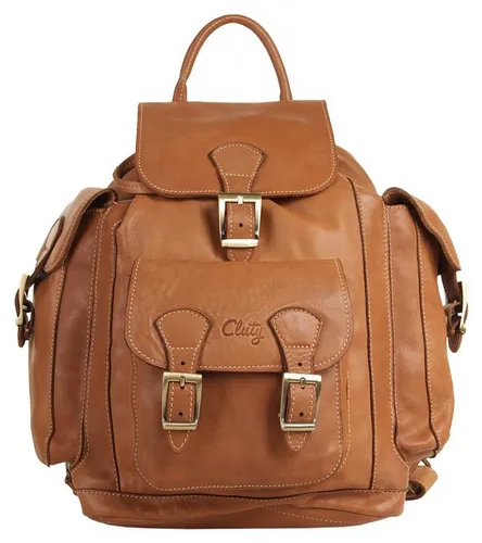 Cityrucksack CLUTY aus echtem Rindleder - Handtaschen, stilvoller Cityrucksack aus 100% Rindleder, Made in Italy, mit geräumigem Hauptfach und praktischen Außentaschen für alle Essentials.