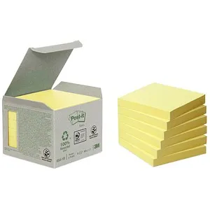 Post-it Recycling Notes 654 Haftnotizen gelb, 6 Blöcke