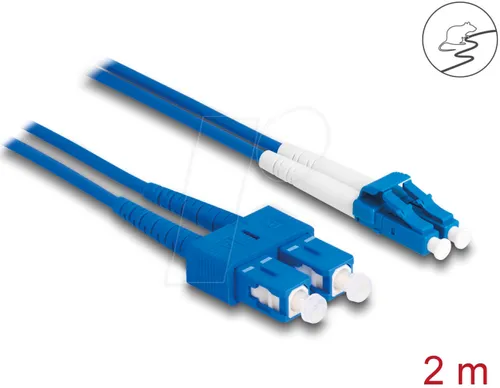 DELOCK 87923 - Kabel LWL, LC Duplex, / SC Duplex, Singlemode, OS2, 9/125 µm, 2