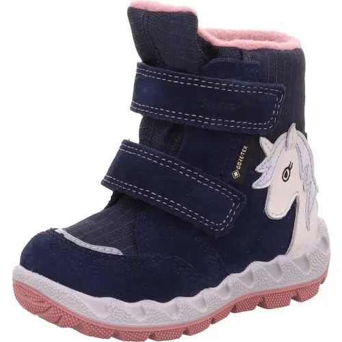Superfit Baby Mädchen ICEBIRD - warme Gore-Tex Stiefel in Blau/Rosa - Stiefel für Mädchen, wasserdicht und atmungsaktiv dank GORE-TEX Membrane, ideal für kalte Tage mit kuscheligem Warmfutter und optimaler Passform durch 2 Klettverschlüsse.