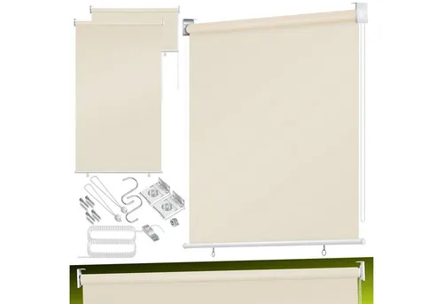 KESSER® Senkrechtmarkise 100 x 240 cm - Sichtschutz für den Garten, wetterbeständig und einfach zu montieren, ideal für Balkon und Terrasse mit individuell einstellbarer Höhe.