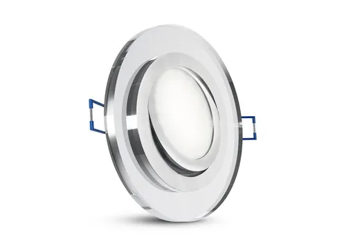 SSC-LUXon LED Einbaustrahler Flacher Glas LED Einbauspot schwenkbar rund klar mit LED Modul neutral, Neutralweiß
