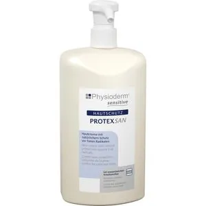 Physioderm Hautschutzcreme PROTEXSAN 500ml - Ganzkörperpflege - unparfümiert und wasserfest, ideal für den Schutz bei häufigem Kontakt mit Reinigungsmitteln und wässrigen Stoffen. Enthält antioxidative Wirkstoffe für eine optimale Hautverträglichkeit.