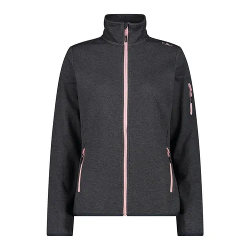 CMP Fleecejacke in Schwarz - 42 - Funktionsjacke mit Knit-Tech Technologie, wärmeisolierend und ideal für Outdoor-Aktivitäten, ausgestattet mit seitlichen Reißverschlusstaschen und Ärmeltasche.