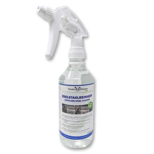 PandaCleaner Edelstahl Reiniger & Pflege - 500ml Bio Edelstahl Reiniger für Küche, Haushalt & Grill putzen - Für Aluminium, Chrom, Buntmetall und Kunststoff (500ml Spray)