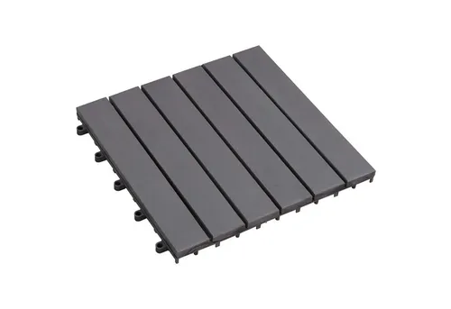 vidaXL Terrassendielen Grau 30 x 30 cm, 10 Stück aus n-Hartholz - Verleihen Sie Ihrem Raum einen frischen Look mit diesen eleganten n-Hartholz-Bodenfliesen. Sie sind einfach zu montieren und bieten eine stilvolle, natürliche Optik, ideal für kreative Raumgestaltungen.