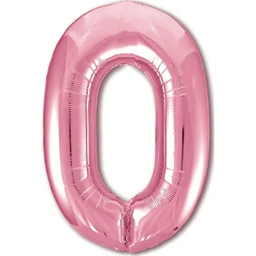 Luftballon Geburtstag Zahl 0 Rosa XXL Riesen Folienballon 100cm Geburtstagsdeko Mädchen Ballon Zahl Deko zum Geburtstag. Fliegt mit Helium.