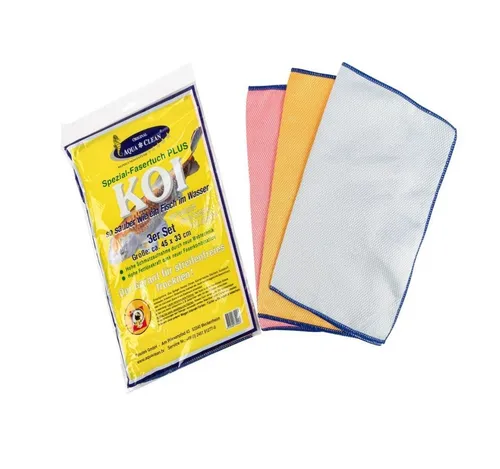 AQUA CLEAN Koi Spezial Fasertuch Plus 33cm x 45cm 3er Set Reinigungstücher (Microfaser)