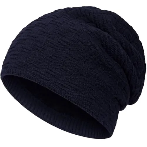 Compagno Gefütterte Mütze Herren Damen Wintermütze Beanie Strickmütze Winter Weihnachten Haube Hat Cap Männer Frauen