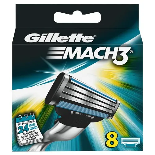 Gillette Mach3 Rasierklingen für Rasierer 8 Ersatzklingen für Nassrasierer Herren mit 3-fach Klinge