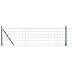 vidaXL Eurozaun mit 7 Flanschpfosten 0.4x10 m - Gartenzäune aus verzinktem Stahl, wetterfest und UV-beständig für langanhaltende Sicherheit und stilvollen Schutz in Ihrem Garten.