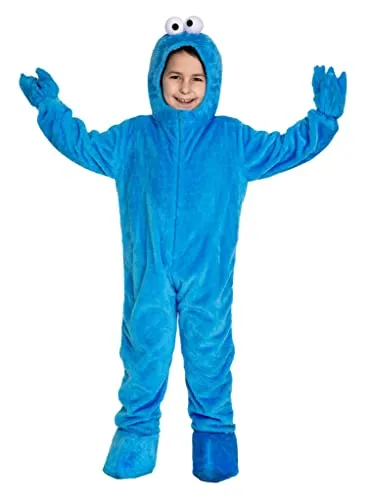 Metamorph Kostüm Sesamstrasse - Krümmelmonster für Kinder - Kostüm für Kinder mit Overall und Kapuze, aus 100% Polyester – perfekt für Fasching und Karneval, damit dein Kind zum Star der Party wird!