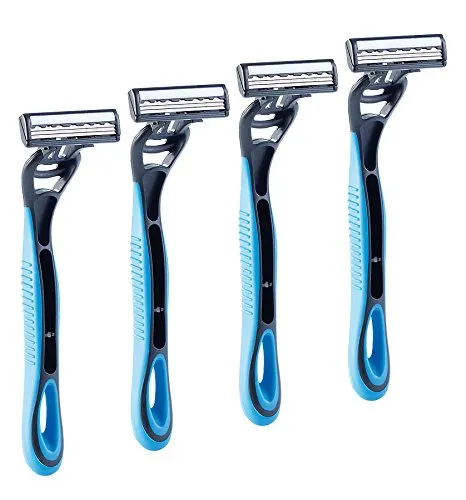 PEARL 3 Klingen Rasierer: 3-Klingen-Einwegrasierer im 4er-Pack (Nassrasierer-Set, Rasierklingen-Rasierer, Rasierapparat)