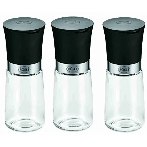 Gewürzmühlen Set - 3-teilig - Küchenhelfer: Praktisches 3-teiliges Gewürzmühlen Set mit transparentem Glasbehälter und robustem Keramikmahlwerk für alle Gewürze, spülmaschinengeeignet und ideal für jede Küche.