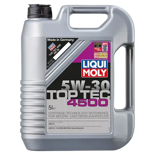 LIQUI MOLY 3729 Top Tec 4500 5W-30 Motoröl - Hochwertiges Leichtlaufsynthetiköl für Benzin- und Dieselmotoren, senkt den Kraftstoffverbrauch und schützt vor Verschleiß, ideal für gasbetriebene Fahrzeuge (CNG/LPG)