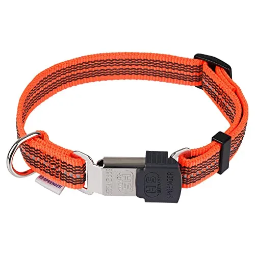 Verstellbares Halsband - reflektierend, neon orange, 30-45 cm