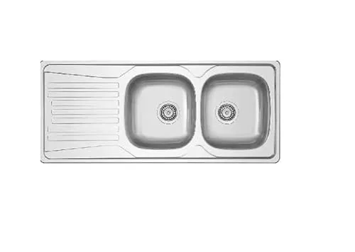 Einbauspüle aus Stahl LS01 116 x 50 cm 116 Abtropffläche links