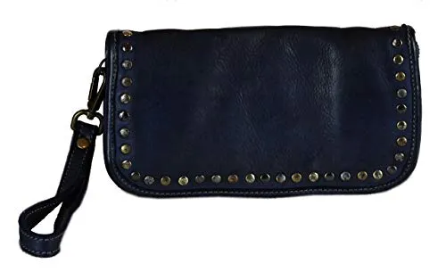 BZNA Berlin Romy Blue Navy Wallet Sheep Leather Leder Portemonnaie Geldbörse Clutch