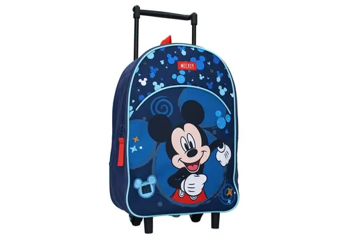 Vadobag Kinderrucksack Mickey Mouse Trolley 33 cm - Schulranzen für Kinder ab 3 Jahren, wasserabweisend mit ausziehbarer Teleskopstange und ideal als Handgepäck - Einheitsgröße.