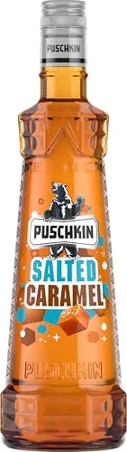 Puschkin | Salted Caramel | Cremig-süßer Karamellgeschmack mit einer feinen Salznote | Pur, auf Eis oder im Dessert | 0,7L | 17,5% Vol.