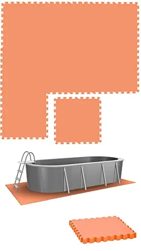 eyepower 8 Große Matten: 1,9m² Poolunterlage 50x50 Antirutschmatte Boden Poolmatte - Pool Unterlage Outdoor Matte Poolunterlage Matten - Platten für Pool Schutzmatte unter Pool Bodenmatte Pool Outdoor