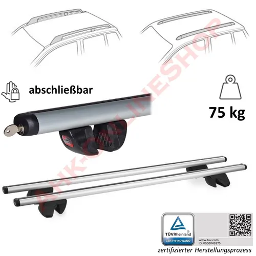 Alu Relingträger uni Dachträger abschließbar Lastenträger Grundträger ALFA 16