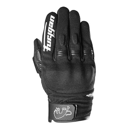 Furygan Jet Lady D3O EVO - Motorradhandschuhe für Damen - 100% Lederhandfläche - Touchscreen-Kompatibilität - Komfort - Sommerhandschuhe - atmungsaktiv & leicht, Schwarz-Weiß