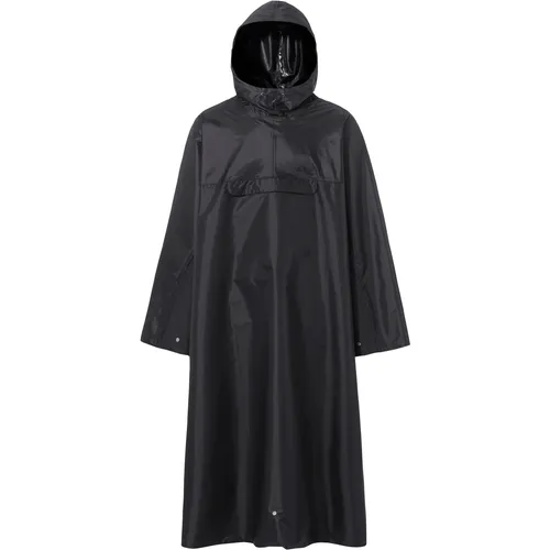 VAUDE Hiking Backpack II Poncho in Schwarz, Größe S/M - Funktionsjacke: Langer, wasserdichter Poncho, ideal für Regen, auch über Rucksack tragbar, mit erweiterbarem Rückenteil für großen Stauraum und atmungsaktiv.