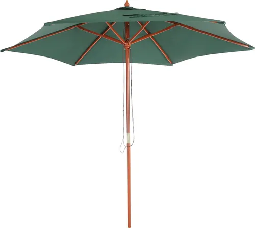 MCW Sonnenschirm Grün 300x300 cm - Sonnenschirm mit Handseilzug, UV-Schutz 50 und wasserabweisendem Bezug - Ideal für Terrasse und Garten, sorgt für schattige Stunden und ist transportabel.
