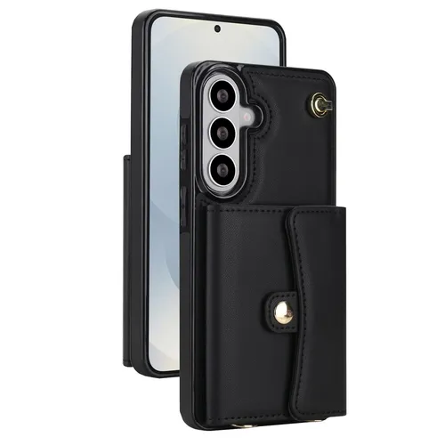 Handy Hülle Fliphülle Samsung Galaxy S26 Crossbody RFID Kartenfach Schwarz