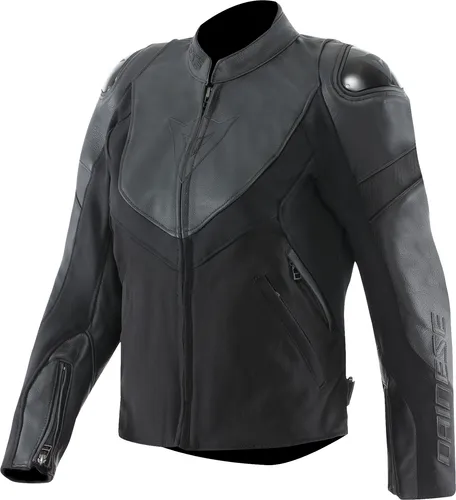 Dainese Iperattiva Leder-Textiljacke Schwarz Damen 42 - Motorradjacke für Damen, bietet maximalen Komfort und Sicherheit mit Pro-Armor-Protektoren und wasserdichter Innentasche. Ideal für stilbewusste Fahrerinnen.
