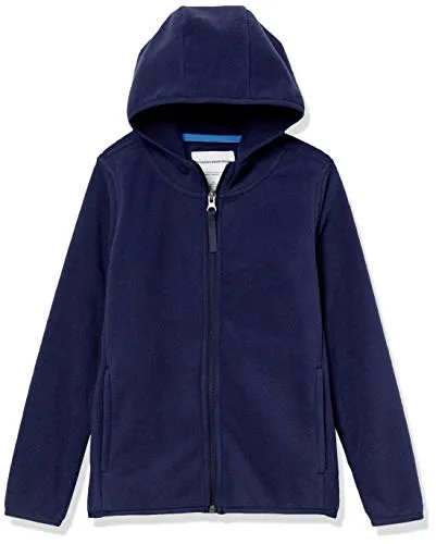 Amazon Essentials Jungen Polar-Fleecejacke mit durchgehendem Reißverschluss und Kapuze, Marineblau, 2 Jahre