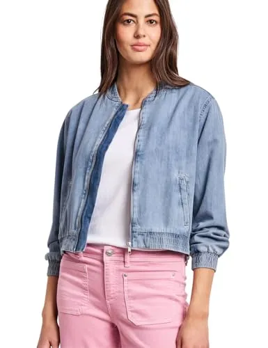 Street One Blouson im Denim-Look mit Taschen - Modischer Blouson im Denim-Look mit praktischen seitlichen Taschen. Ideal für lässige Outfits und vielseitig kombinierbar. Maße bei EU-Größe 38: vordere Länge 55,5 cm, Armlänge 60 cm.