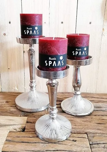 MichaelNoll Kerzenständer Kerzenständer 3er Set Alu Kerzenleuchter - H 17,5 / 18,0 / 23,5 cm