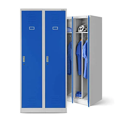 Jan Nowak Metallschrank, 2 Abteile mit Kleiderstange in blau von Jan Nowak